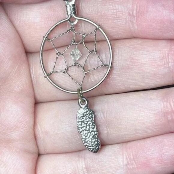 Southwestern Silver Dreamcatcher Statement Earrings – Boho Sterling-Tone Feather - Picture 8 of 10